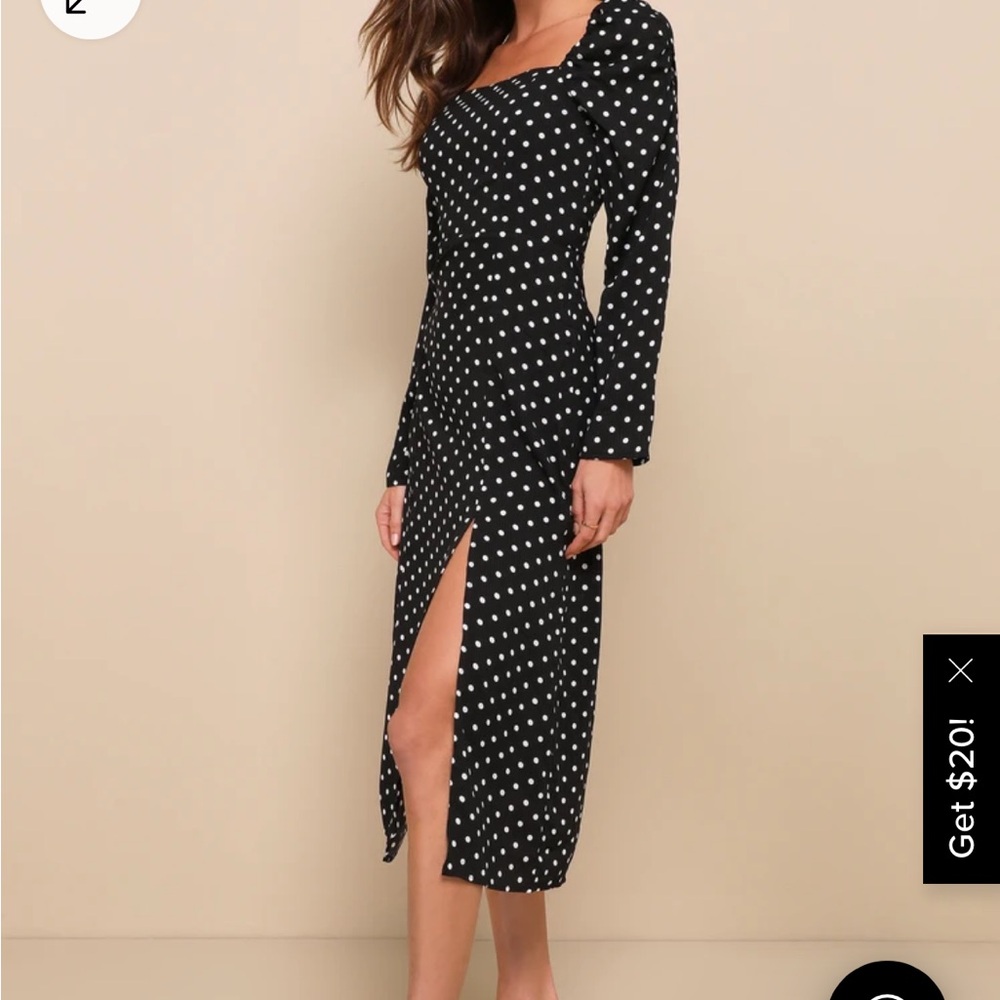 Lulus Polka Dot Midi Dress, Women’s Size XL